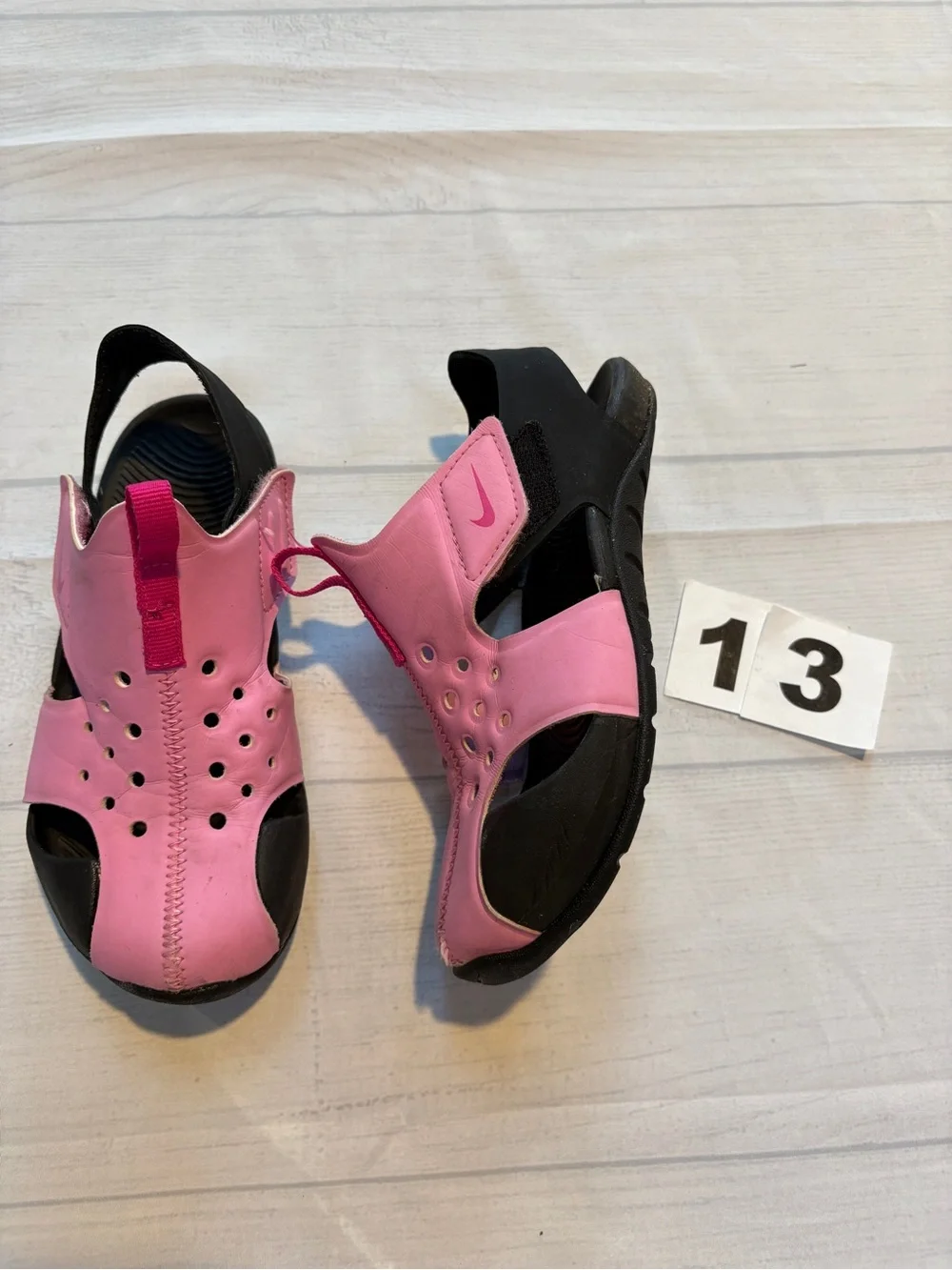 Nike Pink and Black Kids' Water Sandals